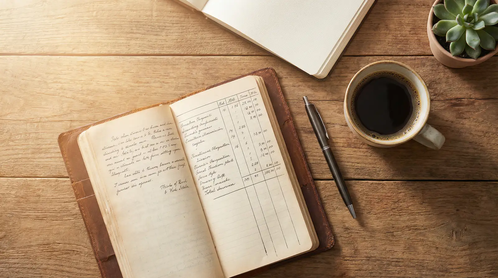 Notizbuch mit Wettstrategie und Stift auf dem Tisch – Bankroll Management