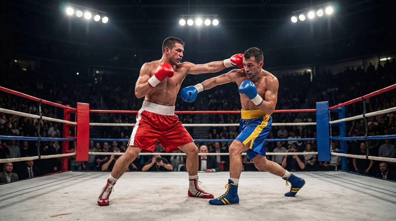 Boxer im Ring mit Fokus auf Kampfstellung — Grundlage für Boxen Sportwetten