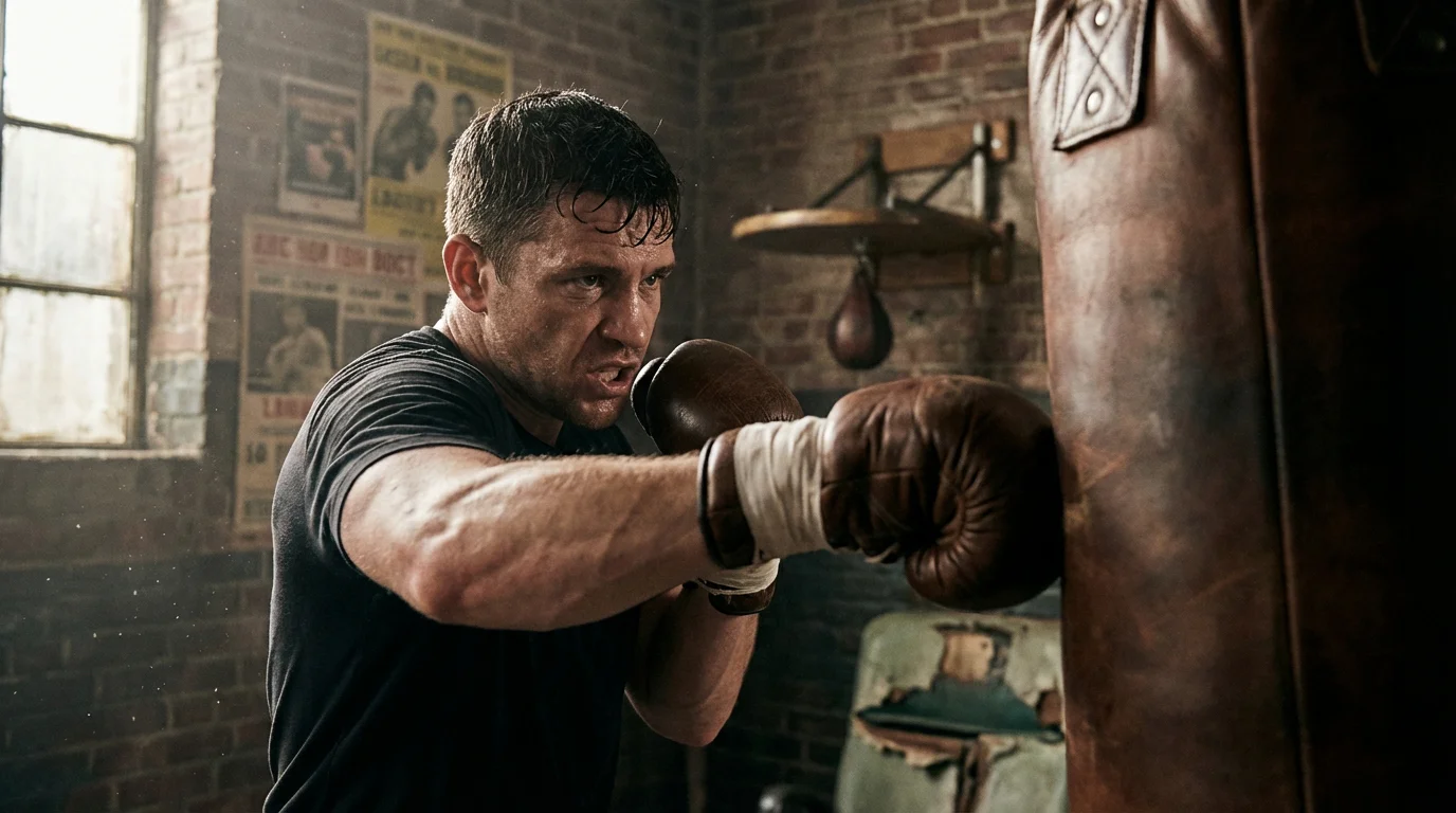 Boxer beim Training am Sandsack – Boxeranalyse für Wetten