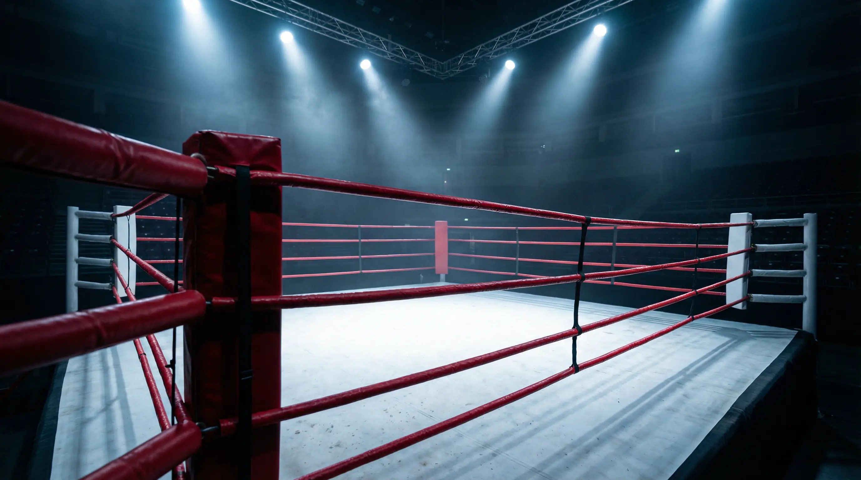 Boxring unter Scheinwerferlicht vor einem Titelkampf — Boxing Wetten Guide