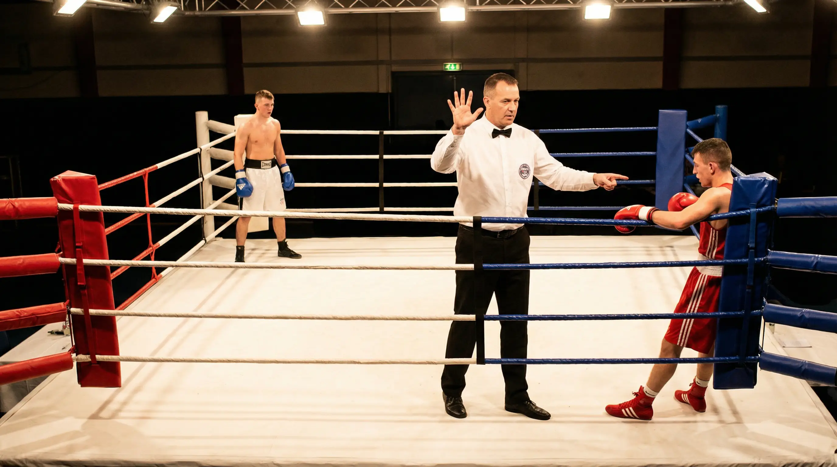 Nahaufnahme eines Boxkampfs mit Ringrichter — Wettarten beim Boxen