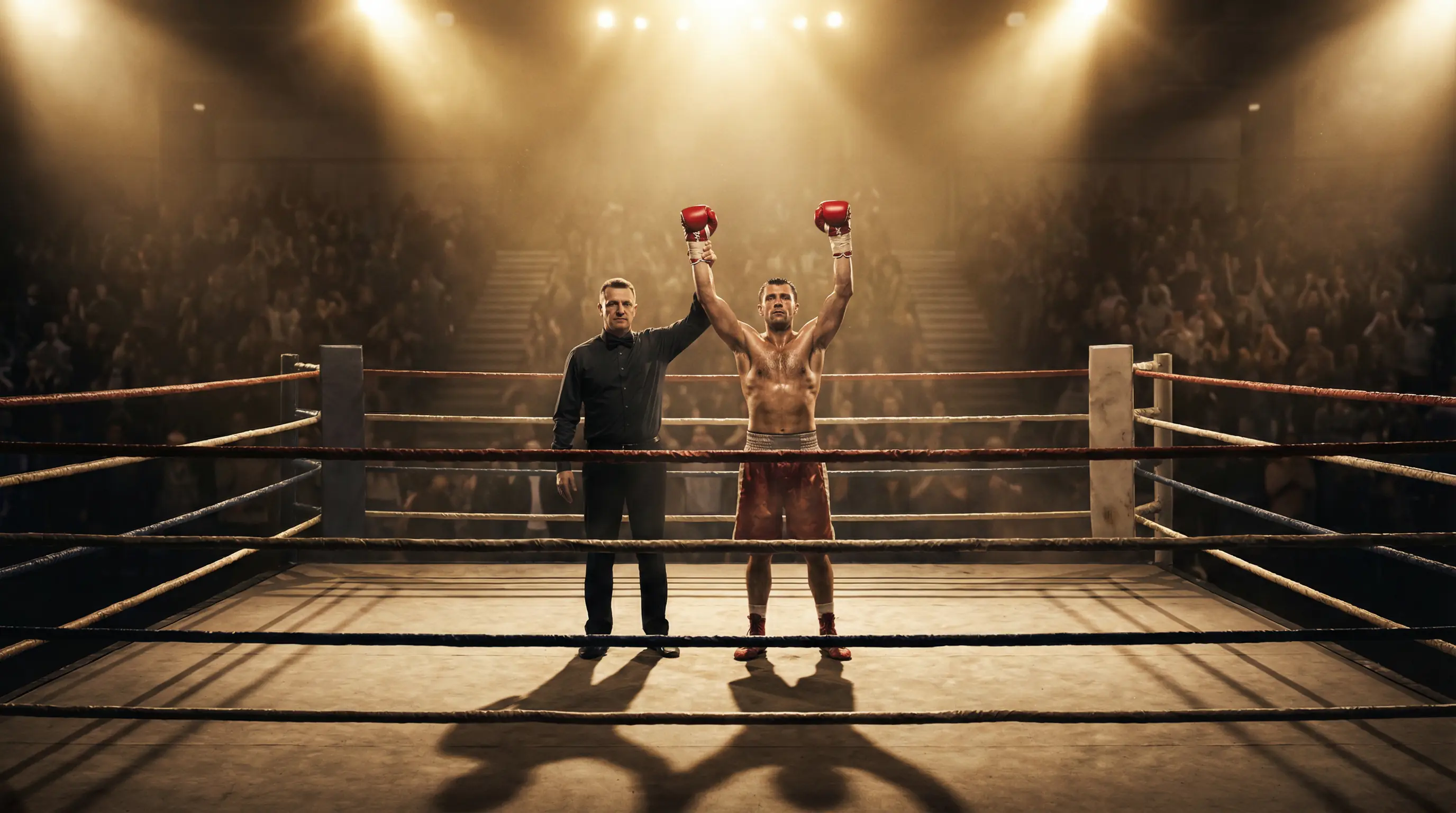 Boxer im Ring nach einem Punktsieg – Siegwette beim Boxen